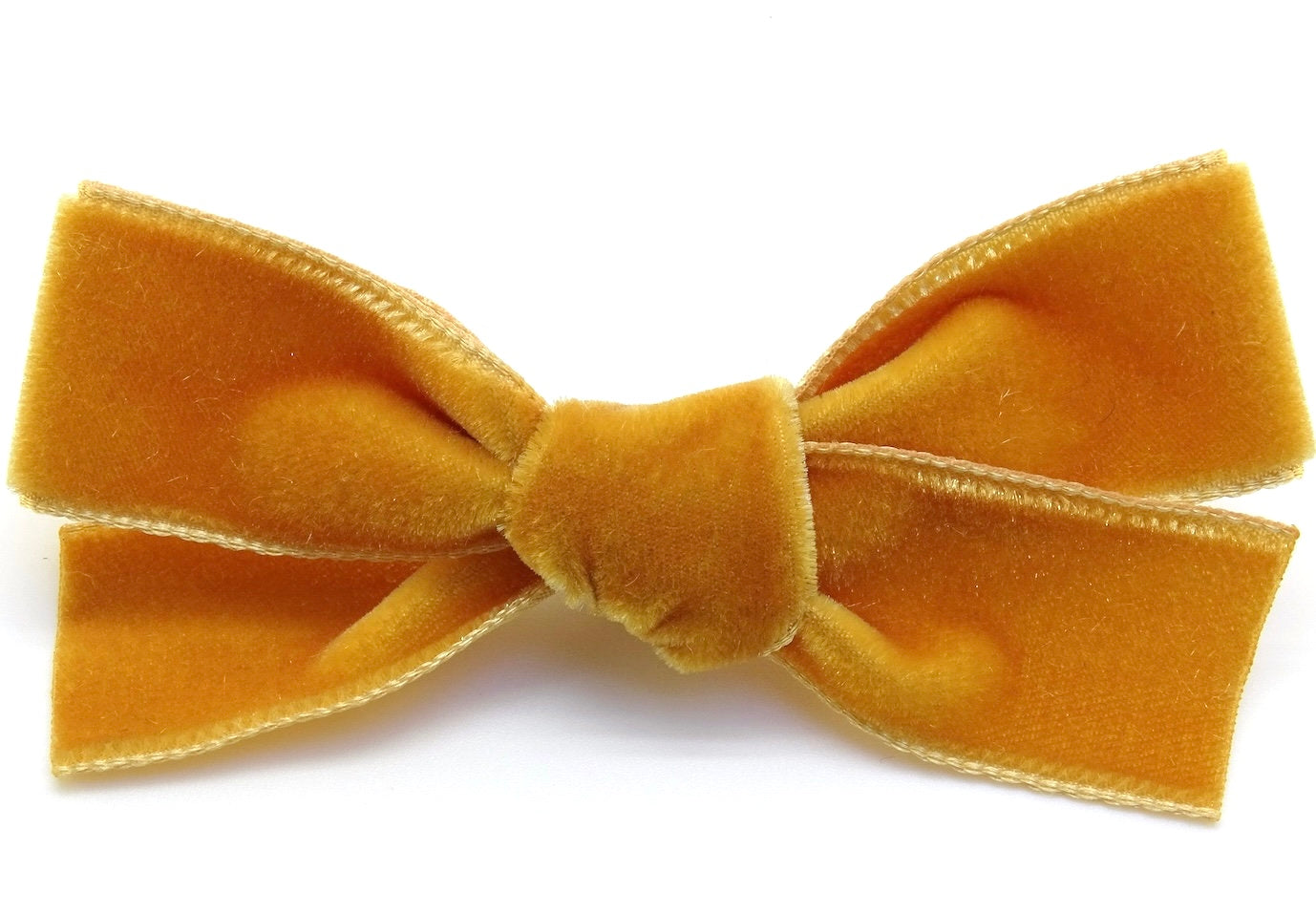 Barrette noeud velours, jaune , Au royaume des filles, accessoire cheveux, barrette à clip, barrette petite fille, barrette velours