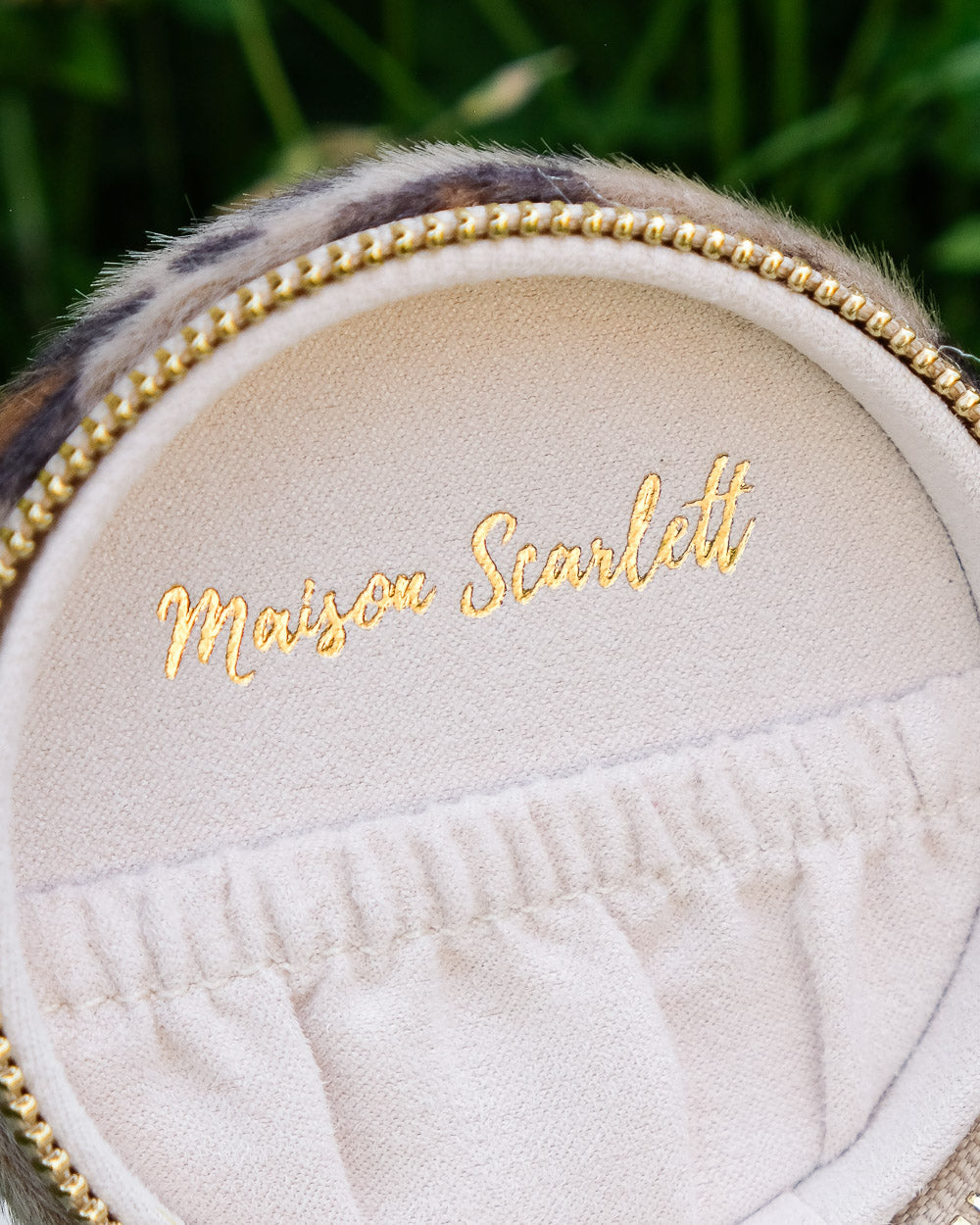 Boîte à bijoux Maison Scarlett, Modèle Yvonne, leopard , boîte à bijoux de voyage , Boîte de rangement bijoux, A emporter dans son sac ou sa valise