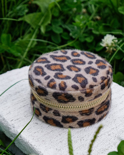 Boîte à bijoux Maison Scarlett, Modèle Yvonne, leopard , boîte à bijoux de voyage , Boîte de rangement bijoux, A emporter dans son sac ou sa valise