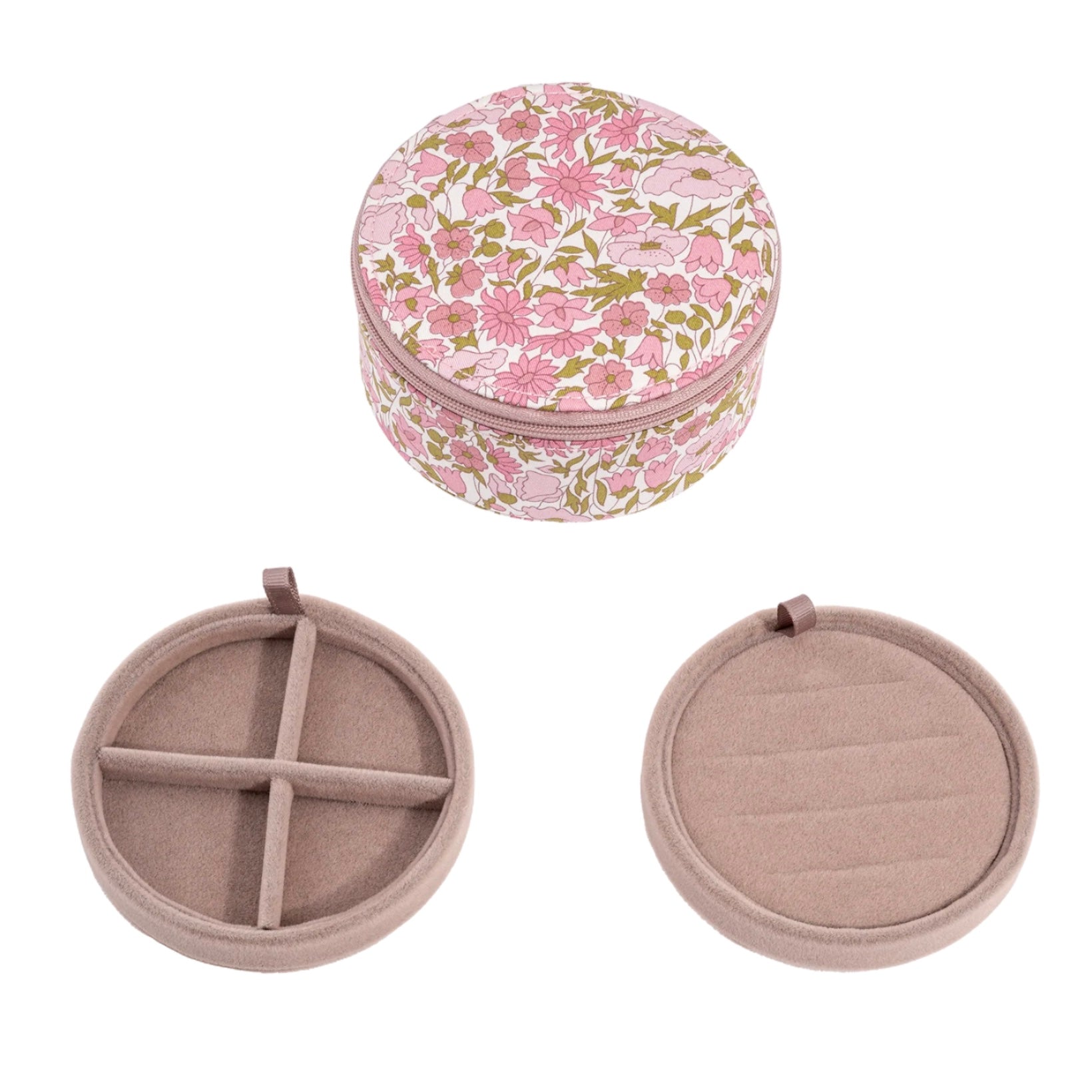 Boite à bijoux ronde rose de la marque bon dep