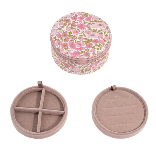 Boite à bijoux ronde rose de la marque bon dep