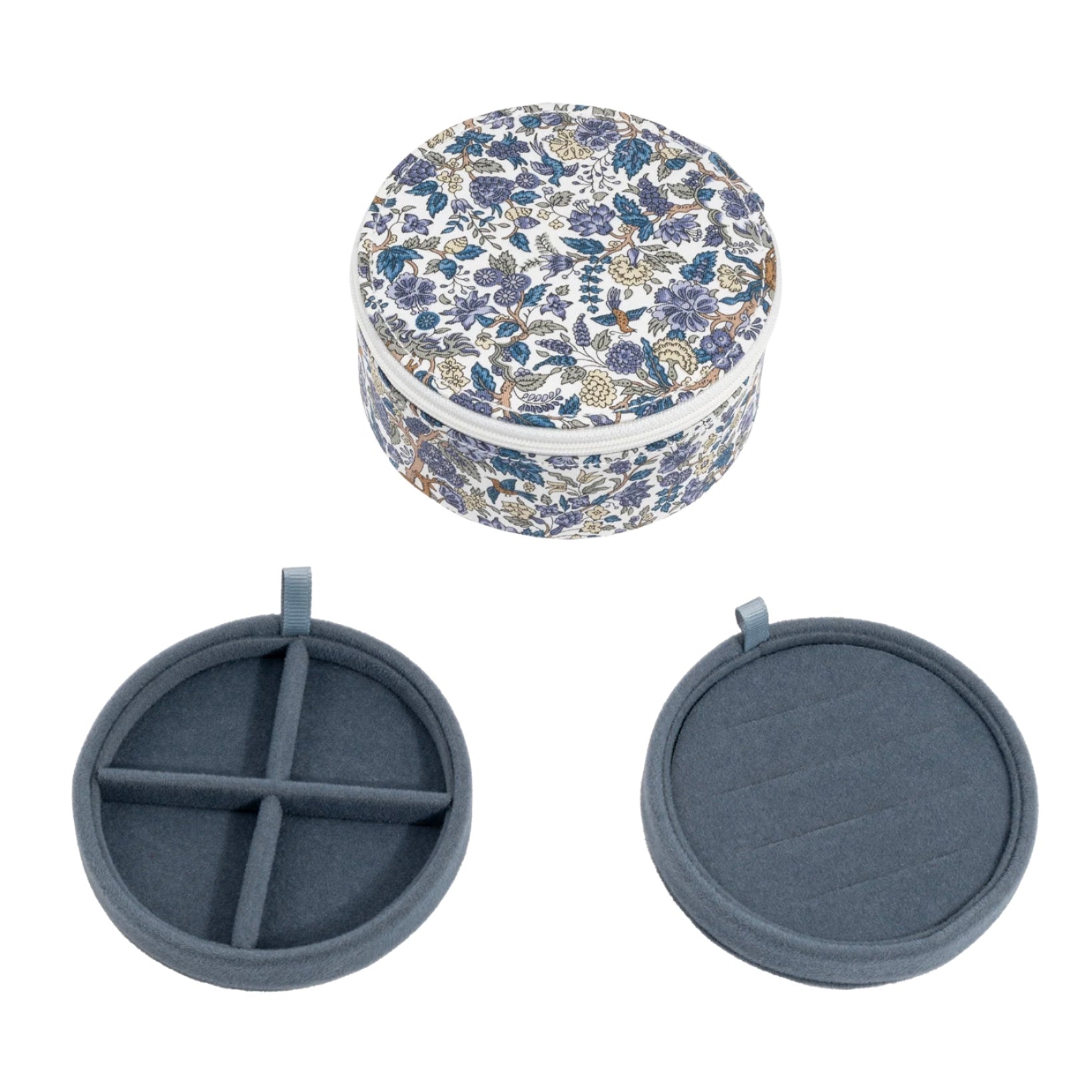 Boite à bijoux ronde bleu de la marque bon dep