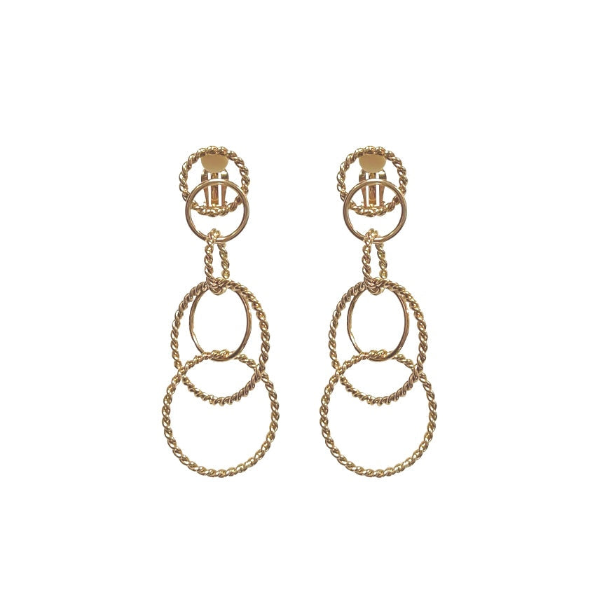 Boucles d'oreilles Deva en clip,boucles d'oreilles longue pour femme , boucle d'oreilles made in france, boucles d'oreilles créateur français
