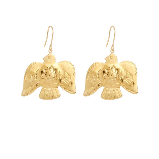 Boucles d’oreilles Phénix Intuitu, Boucles d’oreilles pendantes, Moyenne boucles d'oreilles, Boucles d'oreilles avec phénix, boucles d'oreilles avec un oiseau, boucles d'oreilles fétiche, Boucles d'oreilles percées, Boucles d'oreilles plaqué or, Boucles d'oreilles Intuitu, Longue boucles d'oreilles, Boucles d'oreilles créateurs parisien, Boucles d'oreilles unique