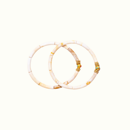 Bracelets Duo Full Blanc de la marque Juhu, Taille S et Taille M