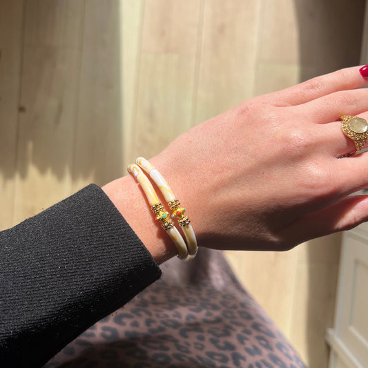 Bracelets Duo Full Blanc de la marque Juhu, bracelet vendu par 2