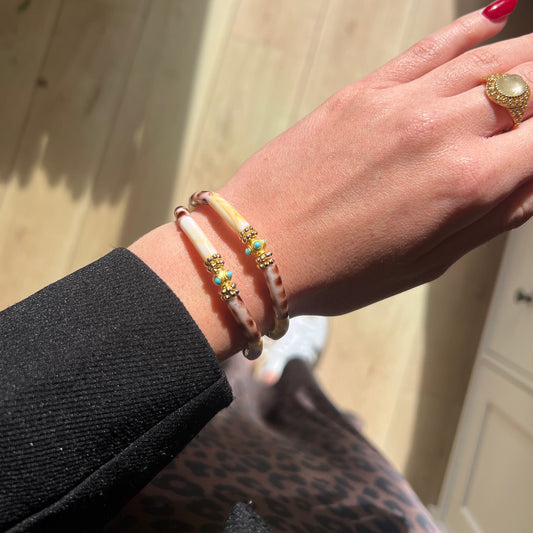 Bracelets Duo Léopard et Blanc de la marque Juhu, bracelet vendu par 2