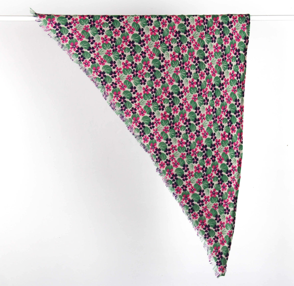 Foulard triangle en laine Florilège Les belles vagabondes