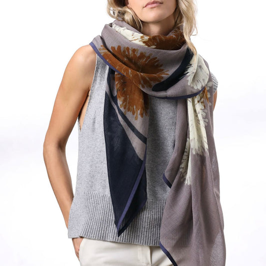 Foulard Carol Prune de la marque Shalls Barcelona, 100% Laine, 100 x 180 cm