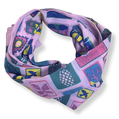 Carré de coton Holidays, carré de coton Les belles vagabondes, carré de coton vert, carré de coton rose, carré de coton 100x100, carré de coton à motif, carré pour femmes, carré de coton 100% coton bio