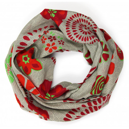 Carré de coton Seigaiha, carré de coton Les belles vagabondes, carré de coton rose, foulard beige, accessoire de mode pour femme, accessoire de mode, Idée de cadeau femme, foulard en 100% coton, 100% coton Bio