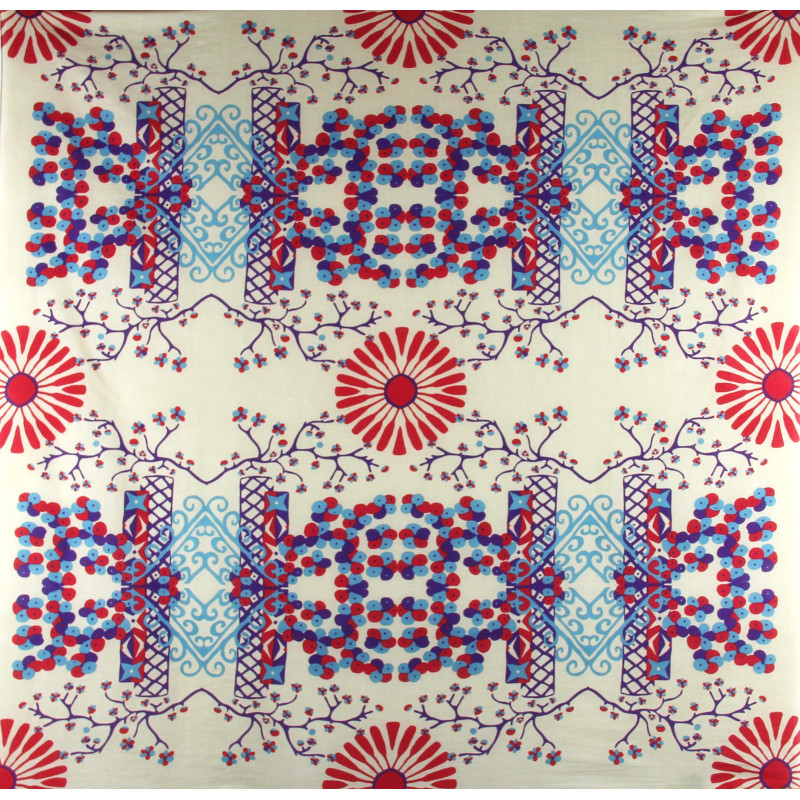 Carré en coton Mariko, carré en 100% coton bio, foulard pour femme, carré en coton pour femme, accessoire printemps pour femme, foulard beige, carré rouge, compléter son look