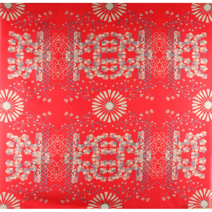 Carré en coton Mariko, carré en 100% coton bio, foulard pour femme, carré en coton pour femme, accessoire printemps pour femme, foulard rouge, carré rouge, compléter son look