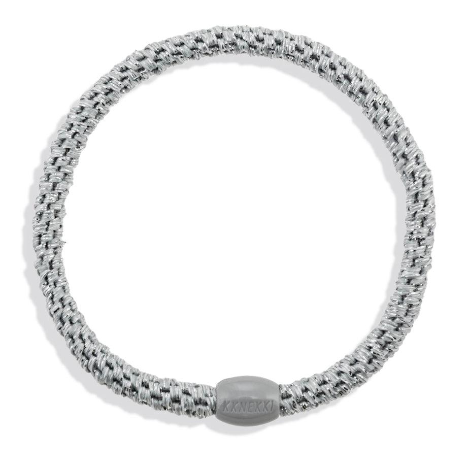 Chouchou Kknekki Fin Argent Glitter de la marque Kknekki, élastique pour cheveux, élastique protecteur, élastique pour tous types de cheveux