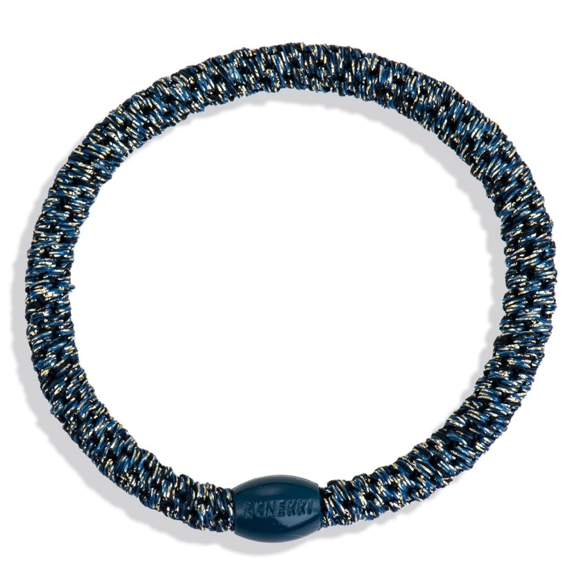 Chouchou Kknekki Fin Bleu Foncé Glitter de la marque Kknekki, élastique pour cheveux, élastique protecteur, élastique pour tous types de cheveux 