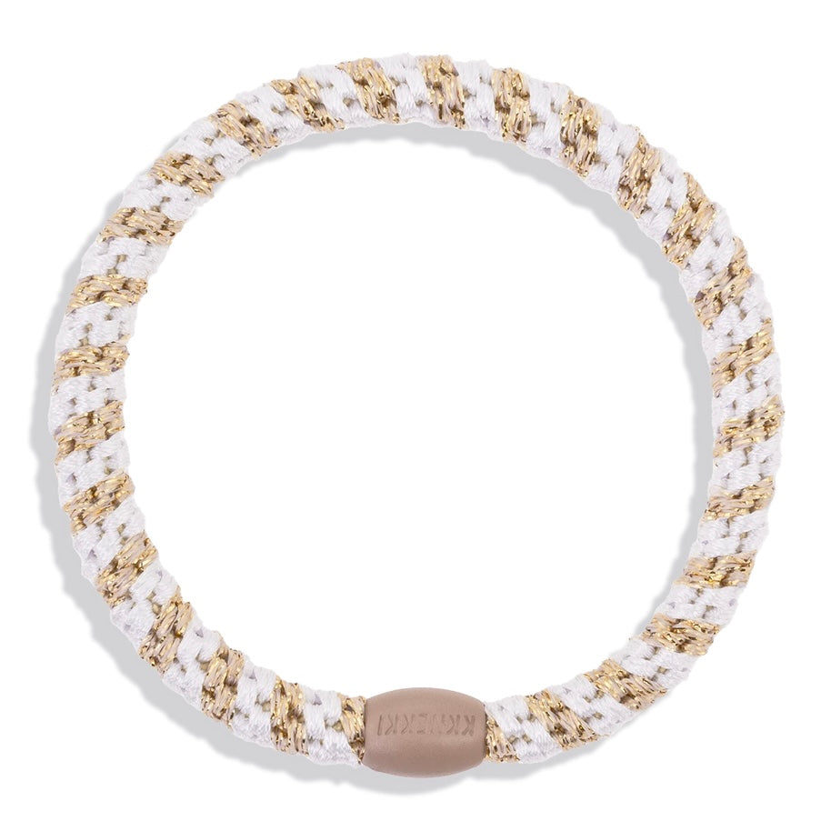Chouchou Kknekki Fin Doré Blanc de la marque Kknekki, élastique pour cheveux, élastique protecteur, élastique pour tous types de cheveux 