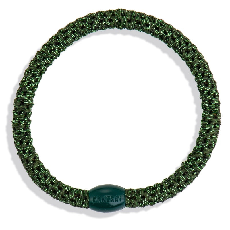 Chouchou Kknekki Fin Vert Glitter de la marque Kknekki, élastique pour cheveux, élastique protecteur, élastique pour tous types de cheveux