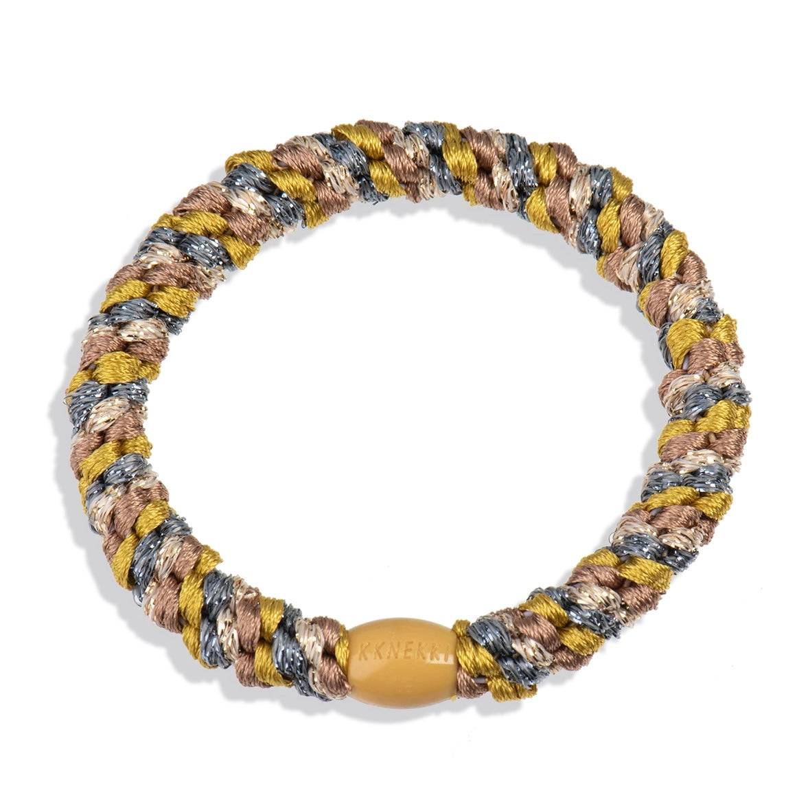 Chouchou Kknekki Multicouleurs Bleu Gris - Beige de la marque Kknekki, élastique protecteur de cheveux