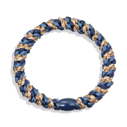 Chouchou Kknekki Multicouleurs Bleu marine - Beige de la marque Kknekki, élastique protecteur de cheveux