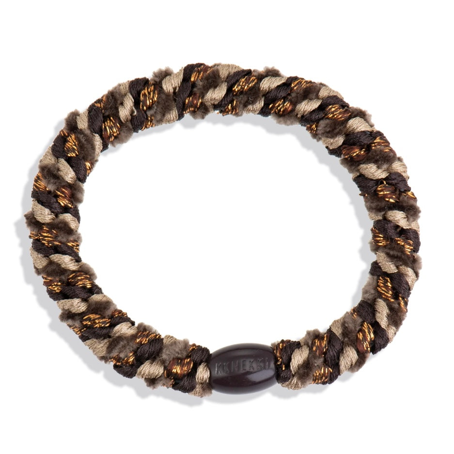 Chouchou Kknekki Multicouleurs Marron foncé de la marque Kknekki, élastique protecteur de cheveux