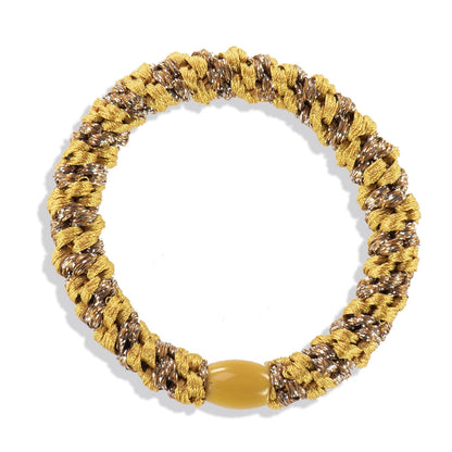 Chouchou Kknekki Multicouleurs Moutarde - Cognac de la marque Kknekki, élastique protecteur de cheveux