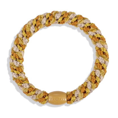 Chouchou Kknekki Multicouleurs Moutarde  de la marque Kknekki, élastique protecteur de cheveux