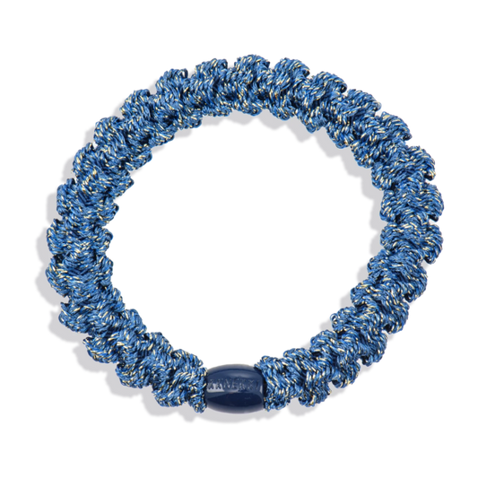 Chouchou Kknekki lace bleu de la marque Kknekki, élastique protecteur de cheveux