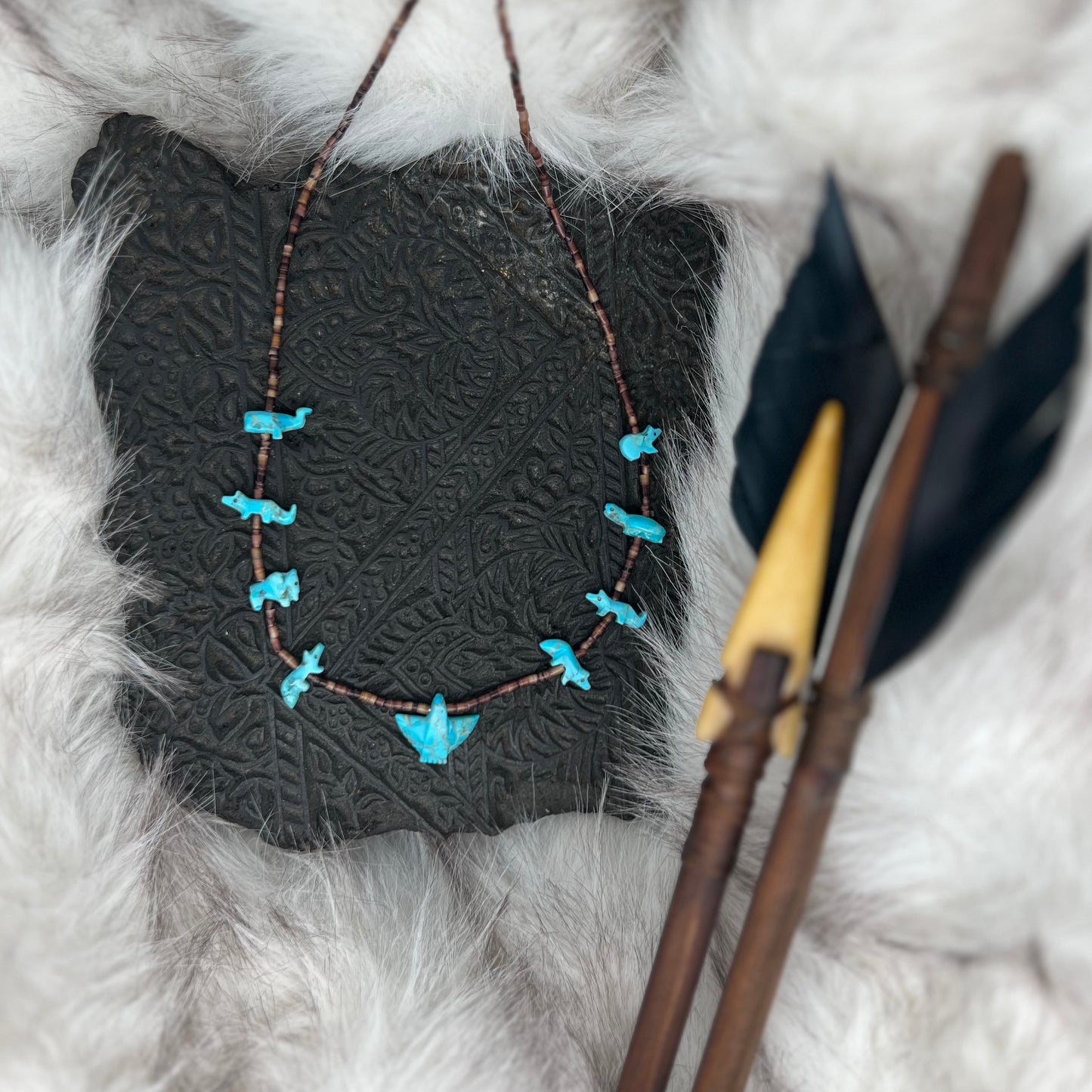 Collier fetiches en turquoise d'Harpo