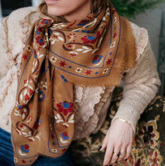Foulard Secret Garden Maison Lecomte Flament