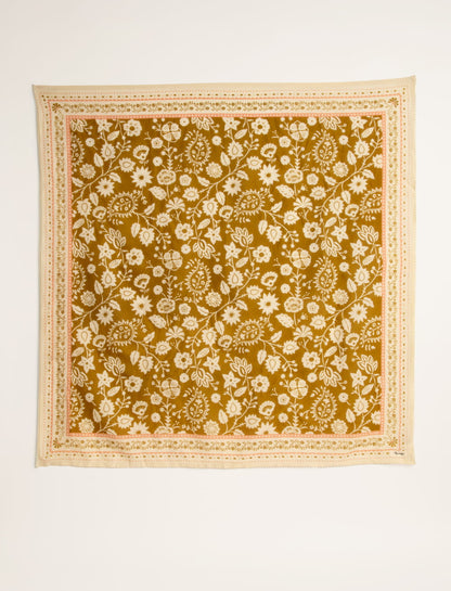 Foulard en twill de coton Indiennes Bronze Maradji
