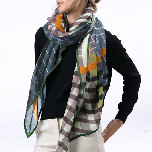 Foulard Indy mauve de la marque Shalls Barcelona, 100% Laine, 100 x 180 cm