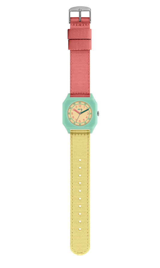 Montre "Bubble Gum" pour enfant, Montre pour enfant, montre pour femme, montre qui facilite la lecture de l'heure, Montre d'apprentissage, Montre colorées, Montre avec les minutes, Montre mini kyomo, Montres fun, montre réglables. Mouvement japonnais 