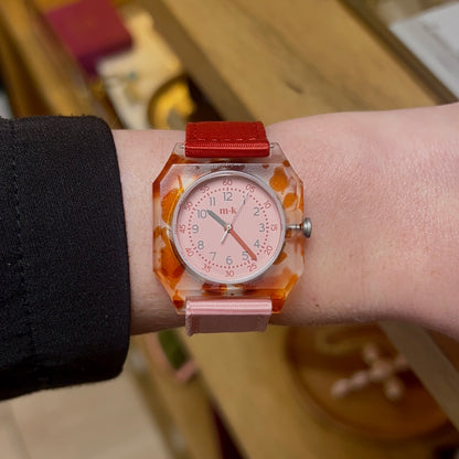 Montre "Cinnamon Roll" pour enfant, Montre pour enfant, montre pour femme, montre qui facilite la lecture de l'heure, Montre d'apprentissage, Montre colorées, Montre avec les minutes, Montre mini kyomo, Montres fun, montre réglables.