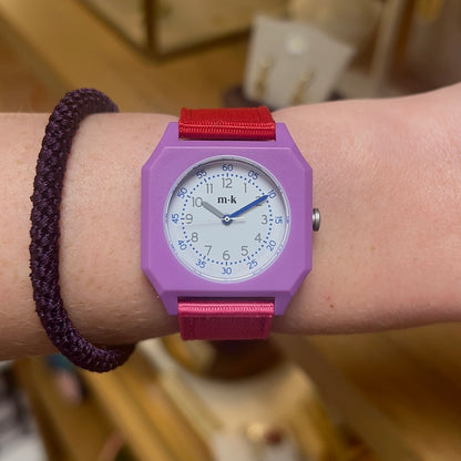 Montre "Coral Reef" pour enfant, Montre pour enfant, montre pour femme, montre qui facilite la lecture de l'heure, Montre d'apprentissage, Montre colorées, Montre avec les minutes, Montre mini kyomo, Montres fun, montre réglables.