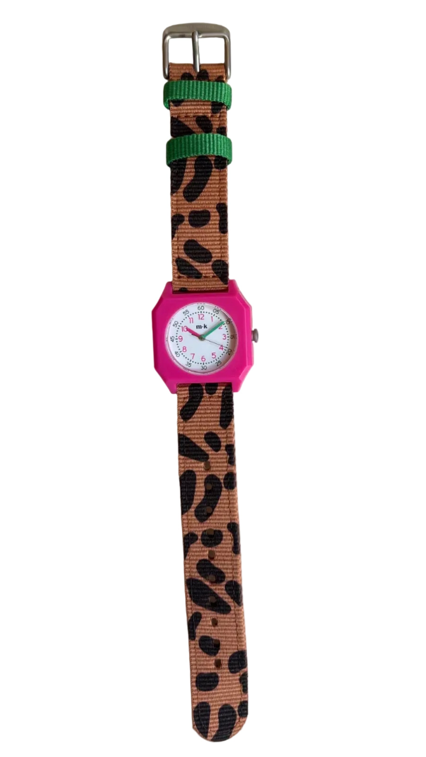 Montre "Léopard" pour enfant, Montre pour enfant, montre pour femme, montre qui facilite la lecture de l'heure, Montre d'apprentissage, Montre colorées, Montre avec les minutes, Montre mini kyomo, Montres fun, montre réglables. Mouvement japonnais 