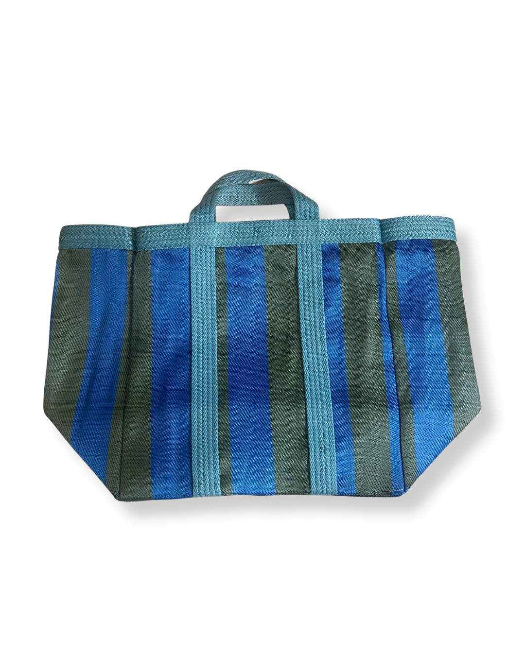 Moyen Sac plage - Sac en Plastique recyclé Babachic - moyen sac à main - sac en pastique recyclé - Sac babachic plastique recyclé - Sac avec des anses - petit sac de vacance - Sac résistant au sable - sac qui se porte à la main -Sac à main bleu - kaki