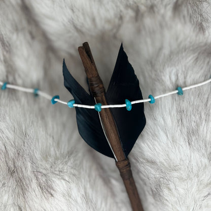 Sautoir pépites en turquoise et perles de heishi