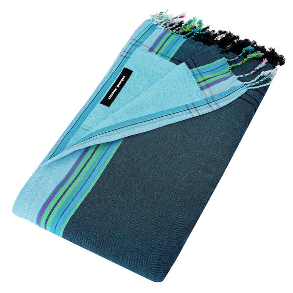 Serviettes de plages en Kikoy avec pochette de rangement Renkad Simone et Geroges
