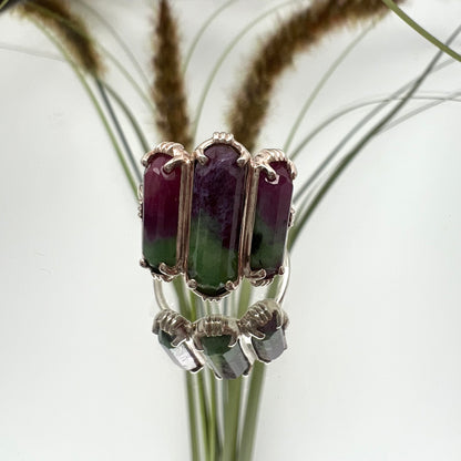 bague_reglable_3_barrettes_argent rubis zoisite