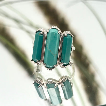bague reglable argent turquoise