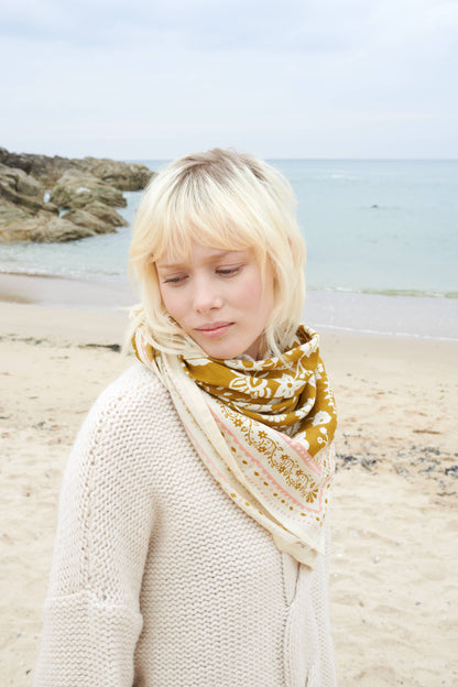 FOULARD TWILL DE COTON BRONZE INDIENNES Maradji
