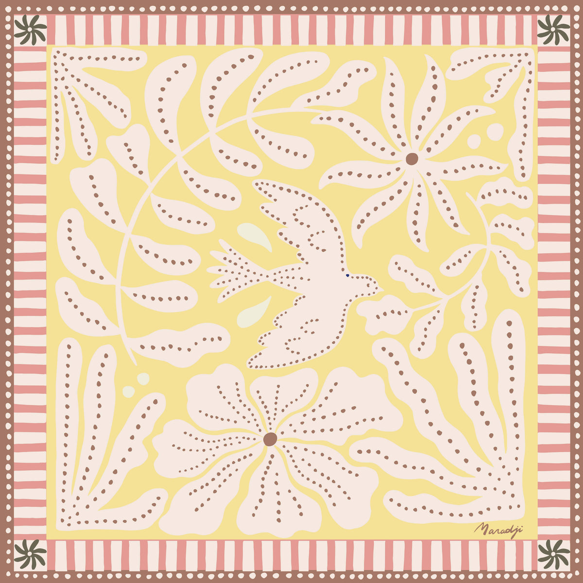 FOULARD COTON JAUNE LIBERTE Maradji