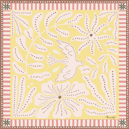 FOULARD COTON JAUNE LIBERTE Maradji