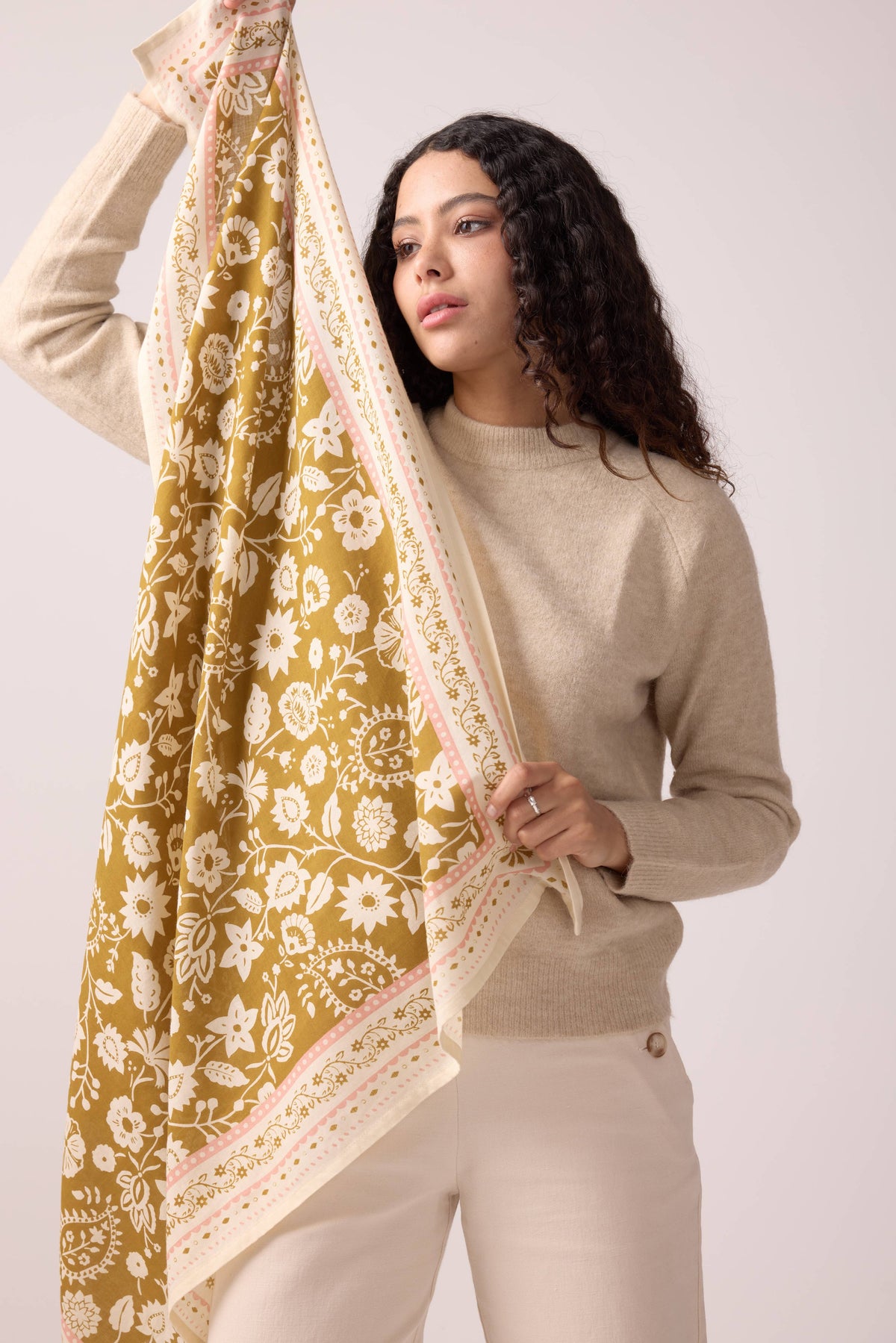 FOULARD TWILL DE COTON BRONZE INDIENNES Maradji