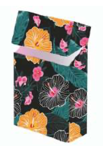 etui cache paquet de cigarettes fleurs tropical en silicone